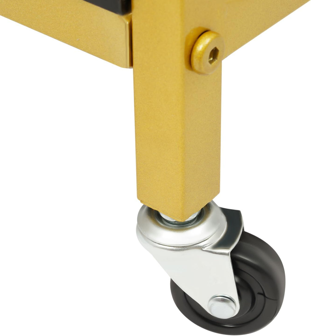 3D Printer Stand with Filaments Storage, 2-Tier 3D Printer Table Cart Desk with Wheels for Workshop Studio Office, 23.6' X 23.6' X 69', 110lbs Capacity (Gold)