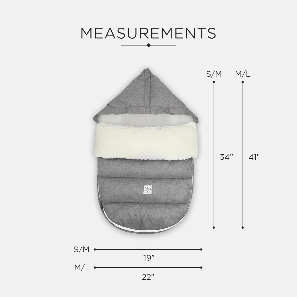 7 A.M. 7AM Enfant Universal Stroller Footmuff - Water Repellent Winter Bunting Bag for Strollers & Car Seats, Soft Micro-Fleece & Plush Lined Stroller Footmuff for Baby Boy & Girl | LambPOD