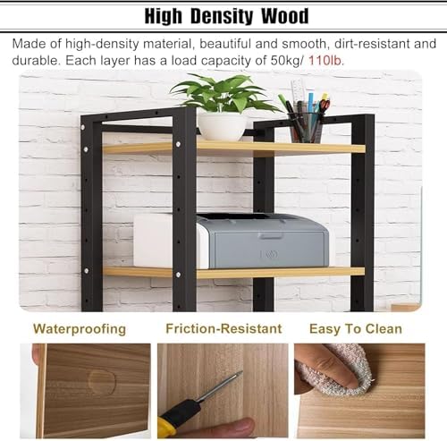 Rolling Av Media Stand with Lockable Wheels Storage Shelves & Component Cabinet for Home Office & Theater - Black Audio/Video Rack for Stereo Equipment
