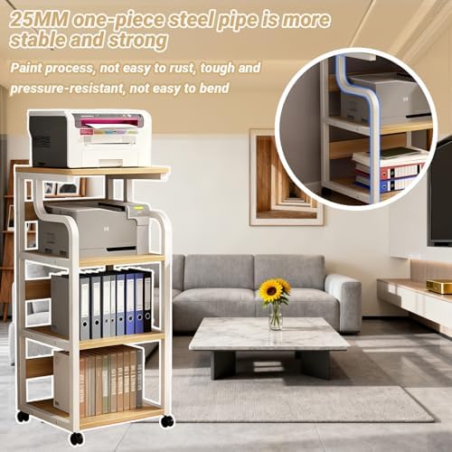 Modern 3-Tier AV Media Stand with Wheels - Stylish Audio Video Rack for Record Players & Stereos, Perfect for Living Rooms & Meeting Spaces (Three-Layer)