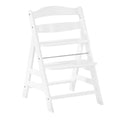 hauck Alpha+ Grow Along Seat Solid Beechwood Booster Chair with Adjustable Seat, 5 Point Safety Harness, & Bumper Bar for Infants & Toddlers, White