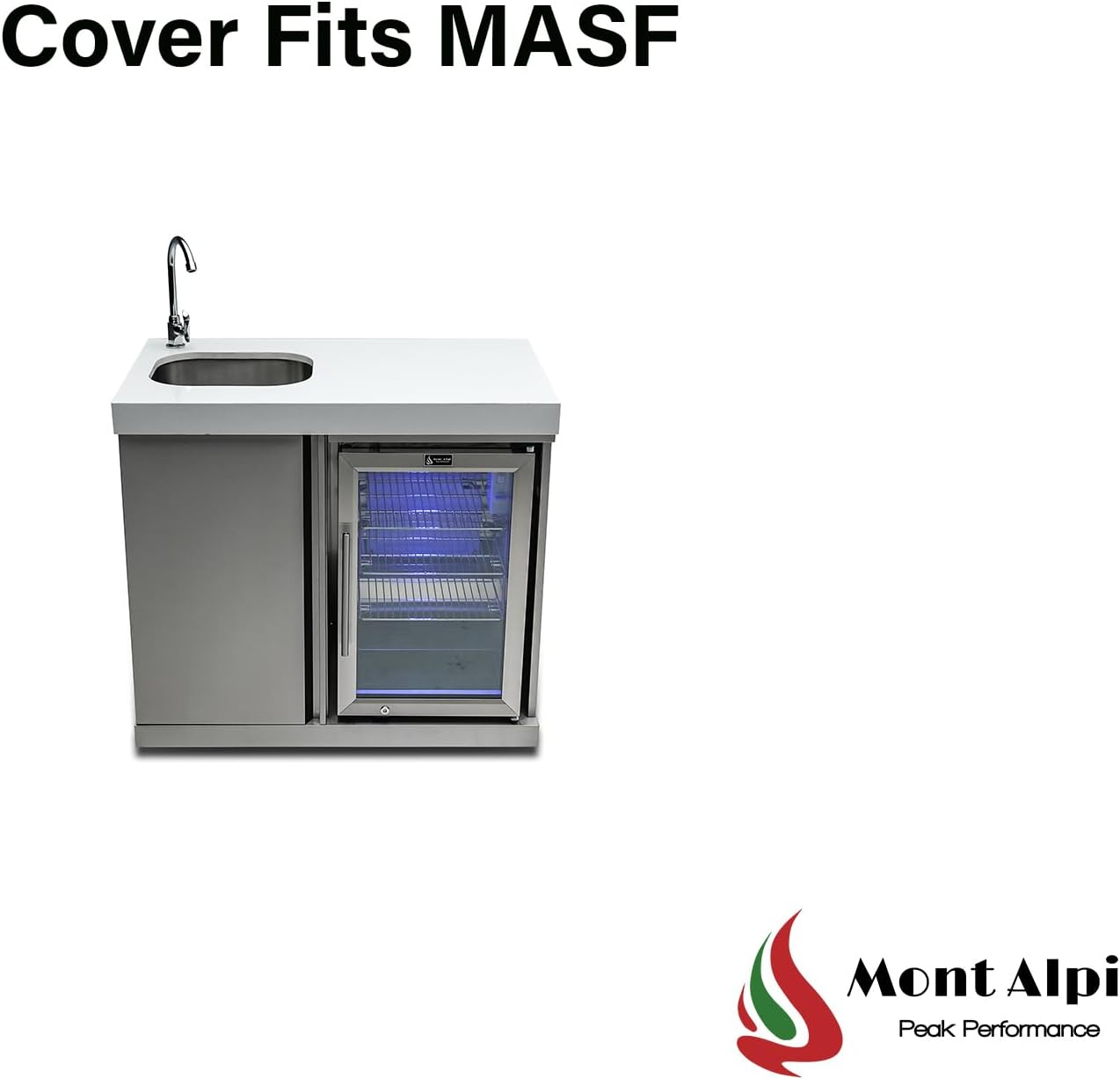 Mont Alpi COVMASF Heavy Duty All Weather Water Resistant Cover for MASF-SS and MASF-BSS Outdoor Granite Countertop Beverage Center Module Attachment for Mont Alpi Outdoor Kitchen Gas Grill