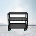 Metal HiFi Audio Rack Stand Adjustable AV Media Components Cabine with Wheels, Floor-Standing Tower Audio Equipment Storage Cabinet Movable Holds(H46cm)