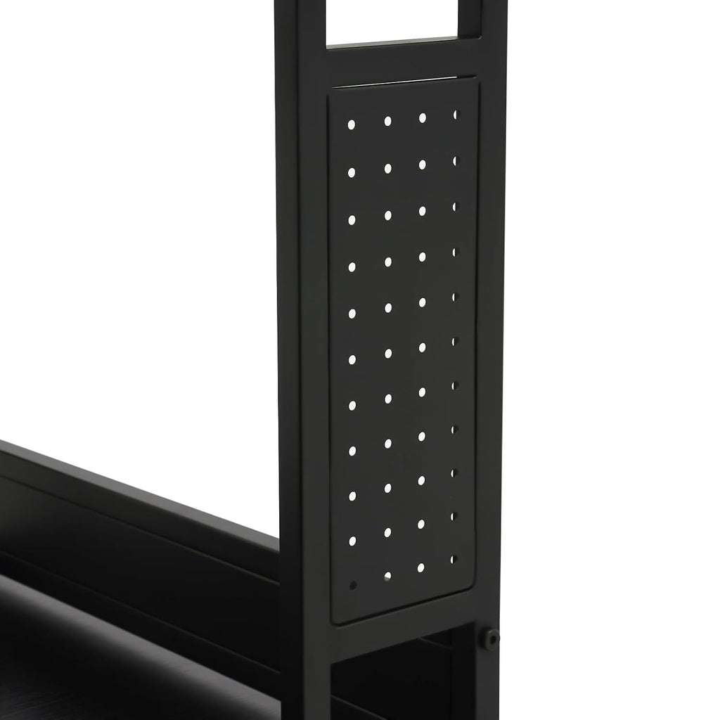 3D Printer Stand with Filaments Storage, 2-Tier 3D Printer Table Cart Desk with Wheels for Workshop Studio Office, 23.6' X 23.6' X 69', 110lbs Capacity (Black)