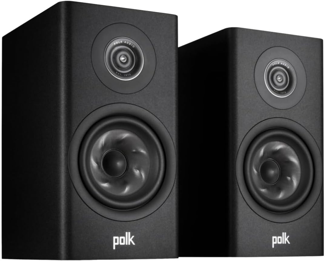 Polk Audio Reserve R200 Large Bookshelf Speaker for Dynamic, Detailed Home Theater Audio, 1' Pinnacle Ring Tweeter & 6.5' Turbine Cone Woofer, Dolby Atmos & IMAX Enhanced, Wall Mountable, Black