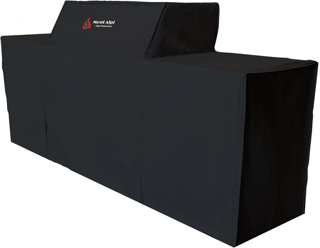 Mont Alpi Heavy Duty Black Water Resistant All Weather Cover for 94' W x 23' D Deluxe Original and Black Outdoor Kitchen Island Grill Models - MAi805 / MAi805-D MAi805-BSS / MAi805-DFC / MAi805-BSSFC