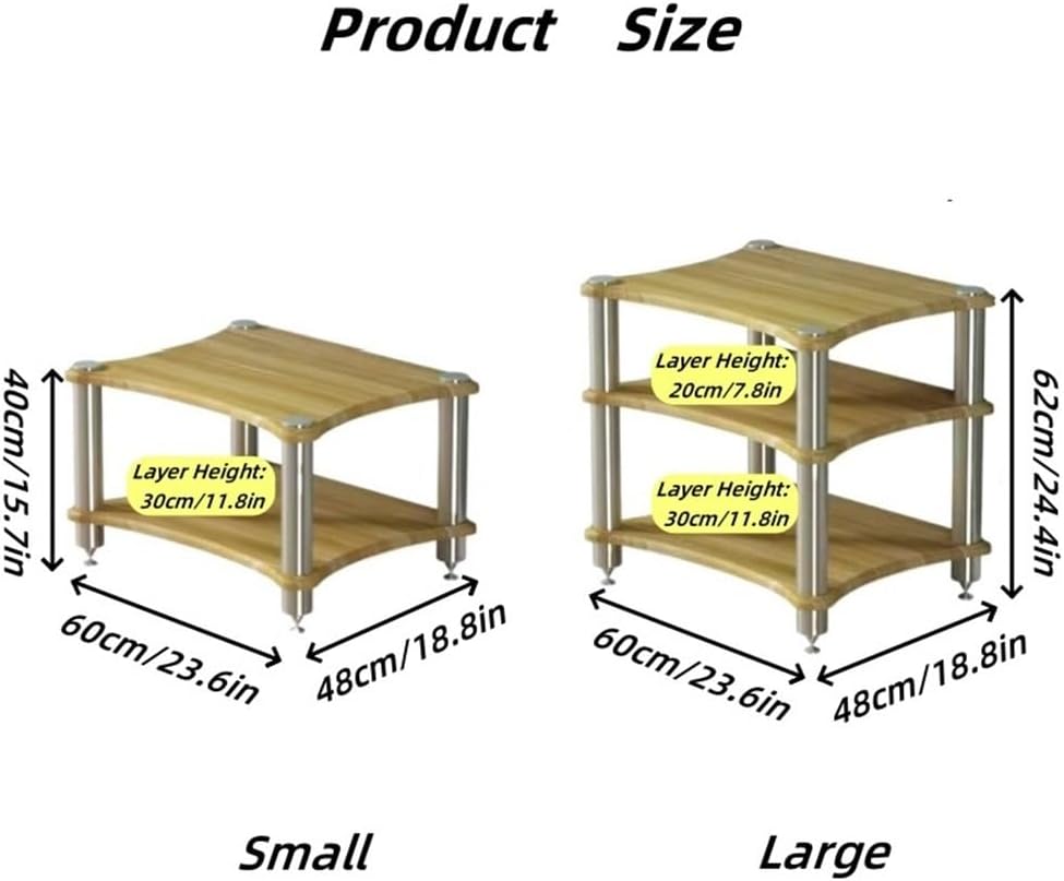 Multi-layer AV Media Stand, Audio Equipment Rack, Multifunctional Stereo Cabinet, Media Shelf for DVD Player 、Game Console、TV Box and WiFi Routert(Black,Large)