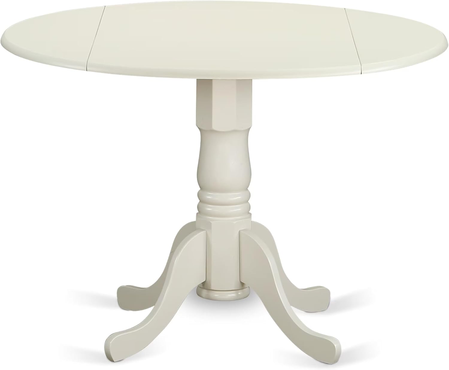 East West Furniture DLSI3-WHI-15 3 Piece Dining Room Furniture Set Contains a Round Dining Table with Dropleaf and 2 Baby Blue Linen Fabric Upholstered Chairs, 42x42 Inch, Linen White