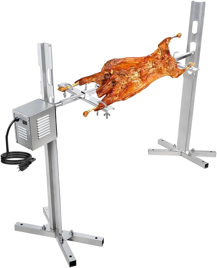 BBQ Grill Rotisserie Kit Up to 220lb Pig Spit Rotisserie Grill Roaster Heavy Duty for Pig Rotisserie Hog Lamb Outdoor Party Campfire Barbecue