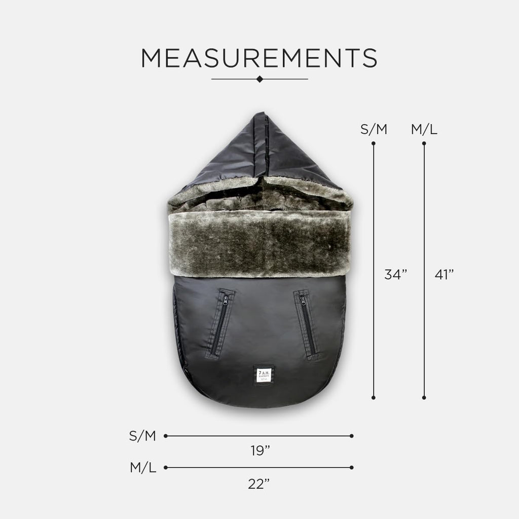 7 A.M. 7AM Enfant Universal Stroller Footmuff - Water Repellent Winter Bunting Bag for Strollers & Car Seats, Soft Micro-Fleece & Plush Lined Stroller Footmuff for Baby Boy & Girl | WaxedPOD
