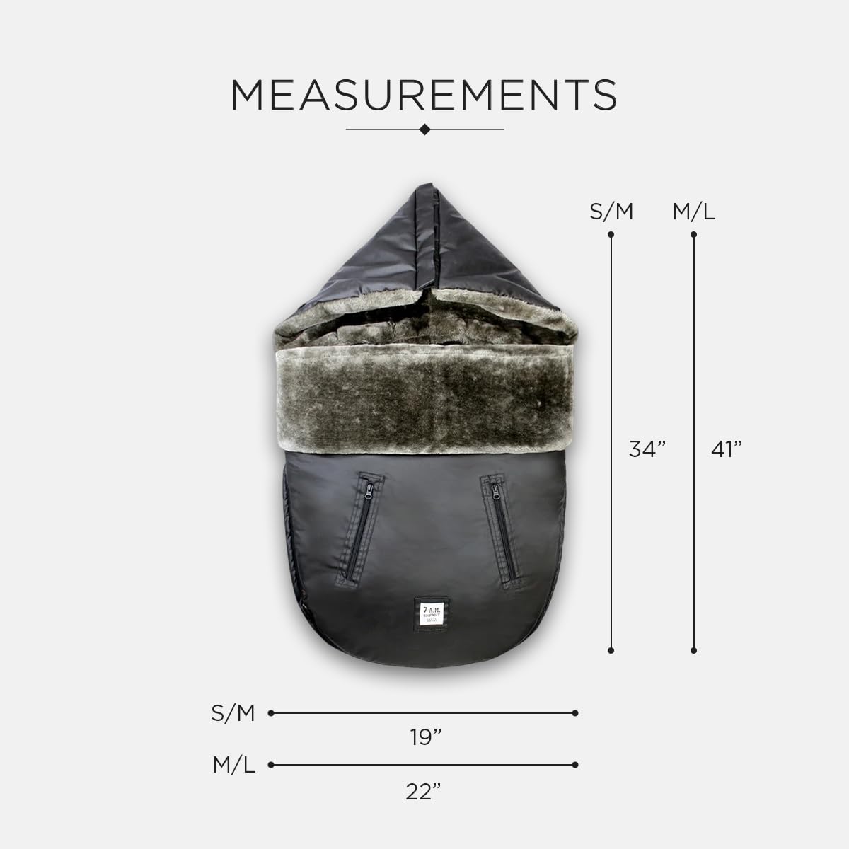 7 A.M. 7AM Enfant Universal Stroller Footmuff - Water Repellent Winter Bunting Bag for Strollers & Car Seats, Soft Micro-Fleece & Plush Lined Stroller Footmuff for Baby Boy & Girl | WaxedPOD