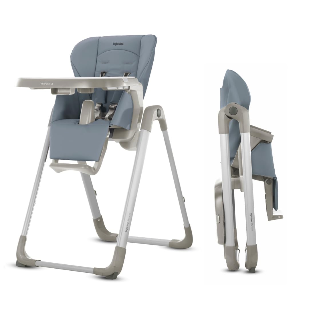 Inglesina My time Highchair, Sugar - Adjustable High Chair for Babies & Toddlers, 4 Height & 3 Recline Settings, Collapsible, Tool-Free Assembly, BPA Free, Removable Tray for Easy Cleaning