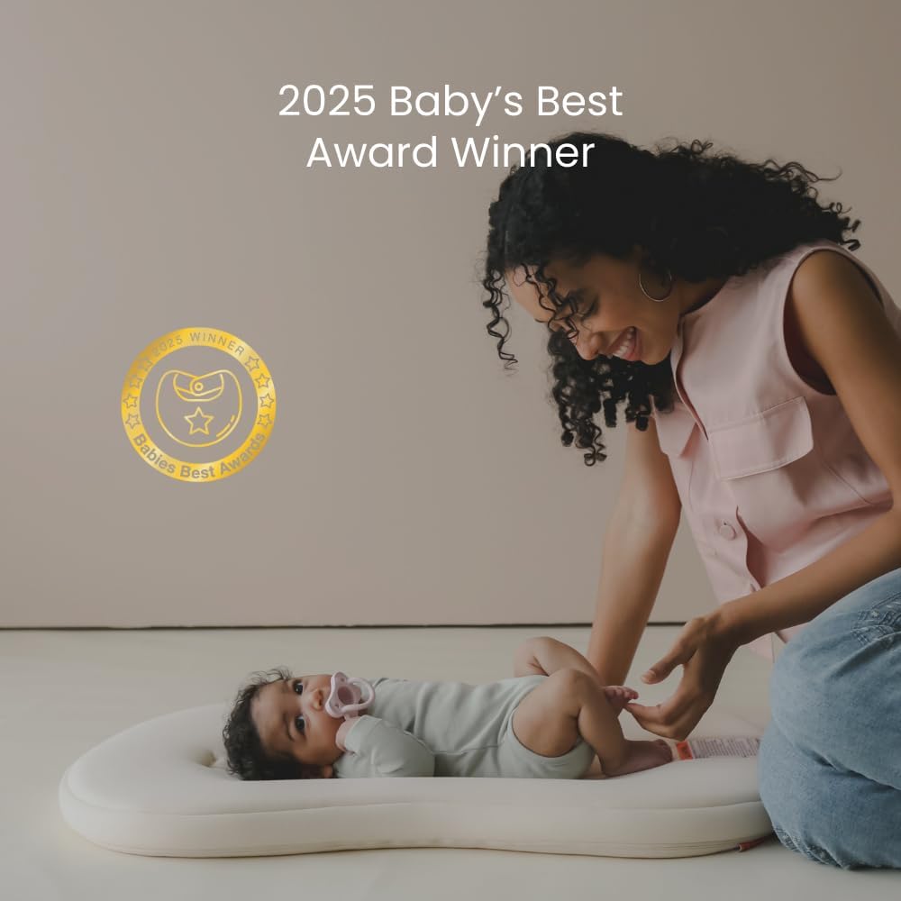 Snuggle Me® Baby Lounger Curve (0-6 Months) - Premium Organic Cotton with Foam Core, Machine-Washable Cover, Buttery-Soft & Breathable CSPC Compliant Infant Lounger Baby Nest with Travel Bag - Natural