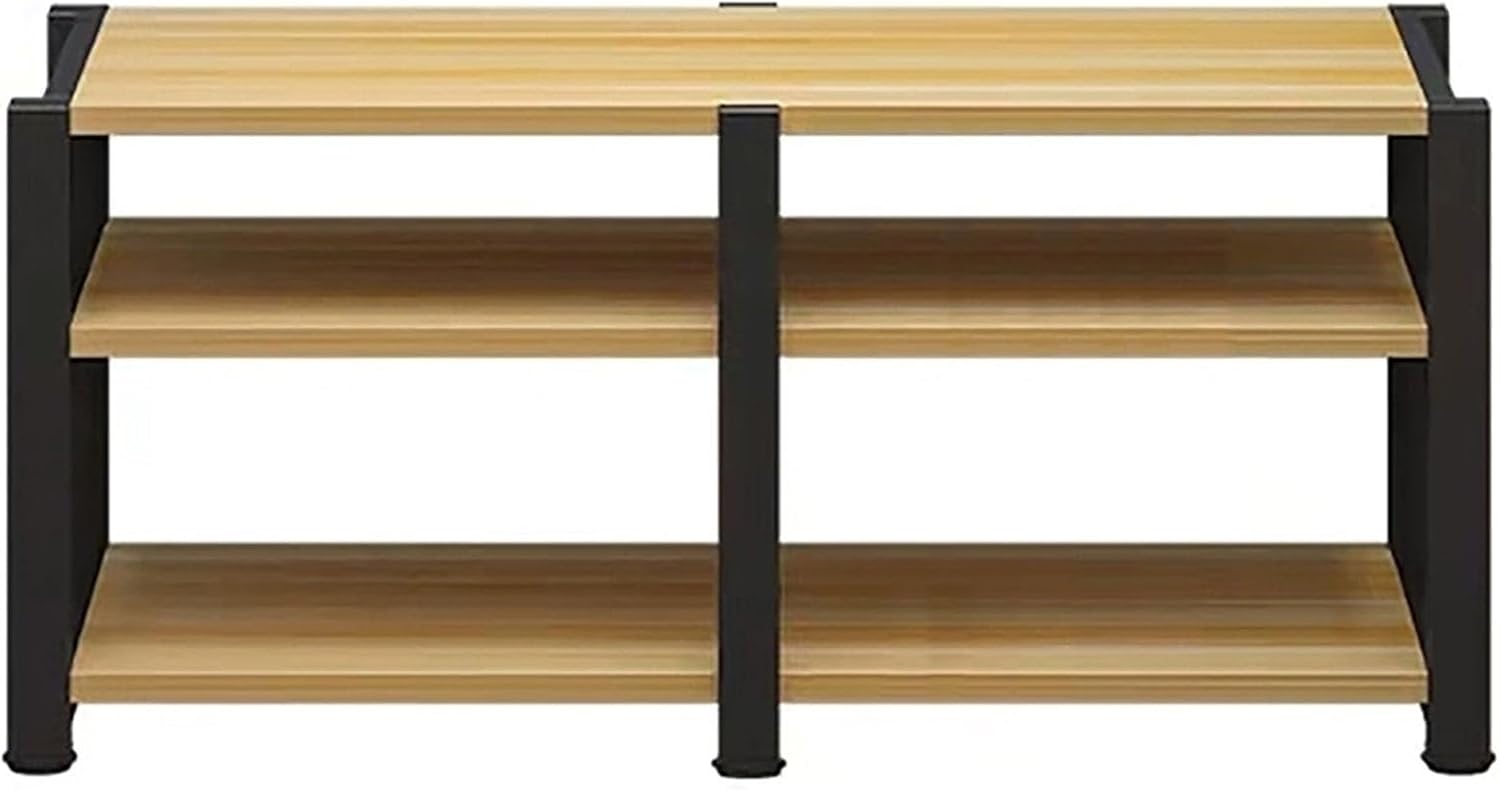 AV Media Stand, Video Audio Rack with Storage Shelves, Multi-Function Record Player Stand, Stand Corner Component Stereo Cabinet, Power Amplifier Shelf Equipment(Natural,3 tier 52CM/20.4in)