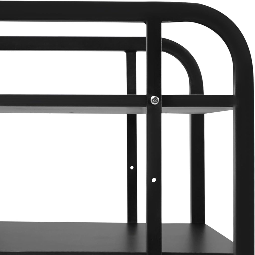 5-Tier Audio/Video Media Stand - CD & Record Player Display Rack for Stereo Receiver, AV Equipment Cabinet with 4 Lockable Wheels, Guardrails & Back Baffles, Holds Up to 88 lbs