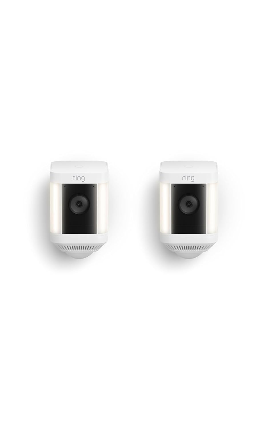 Ring Spotlight Cam Plus, Battery (newest model), Home or business security with HD video, Two-Way Talk, Color Night Vision, and Security Siren, 2-pack, White