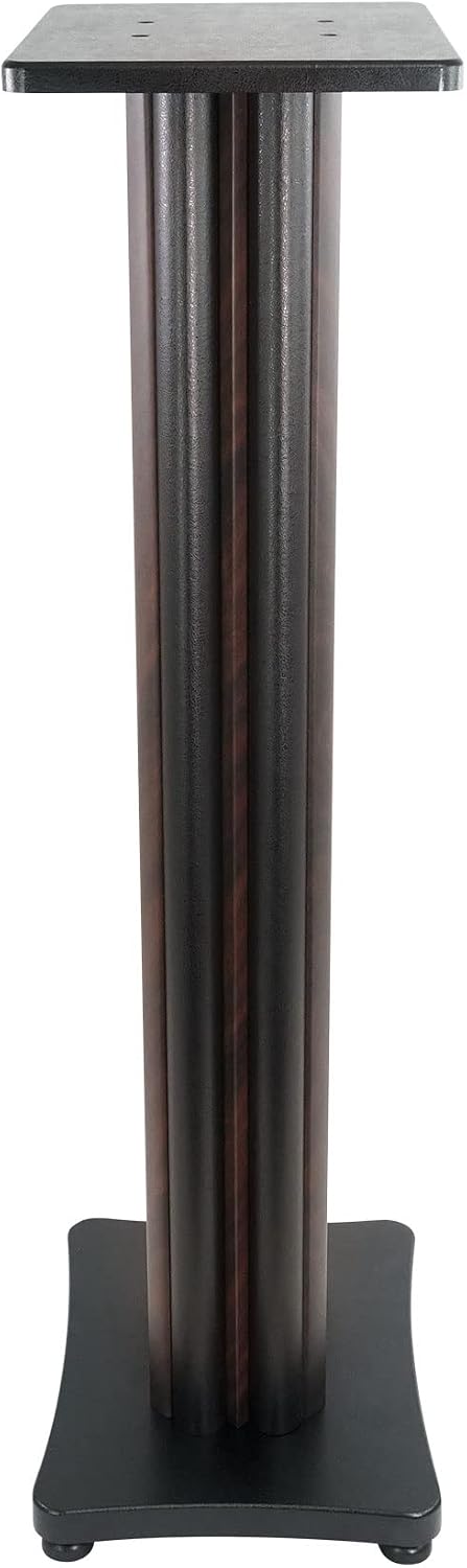 Rockville SS36D Pair 36' Home Speaker Stands, 100Lb Capacity, Fixed Height, Cable Management, Wide Stable Base, Premium Dark Wood Grain, for Home Theater and Hi-Fi Audio
