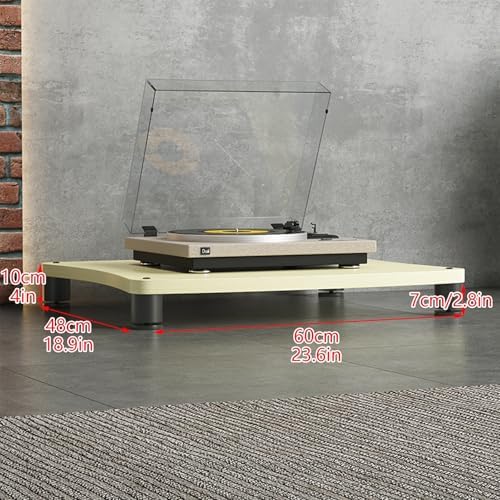 4-Tier Audio Video Media Stand, Stereo Rack Tower for AV Equipment, Open Design Record Player Stand, Small Gaming TV Entertainment Center for Living Room (Brown, 60x48x88cm)