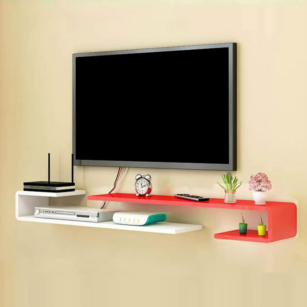 Wall Shelf Wall mounted TV Shelf Decorative Wall Display Floating Shelf TV Stand TV Console Audio-visual Equipment Shelves Set-top box WiFi Router Media Storage Shelf Home Entertainment Center
