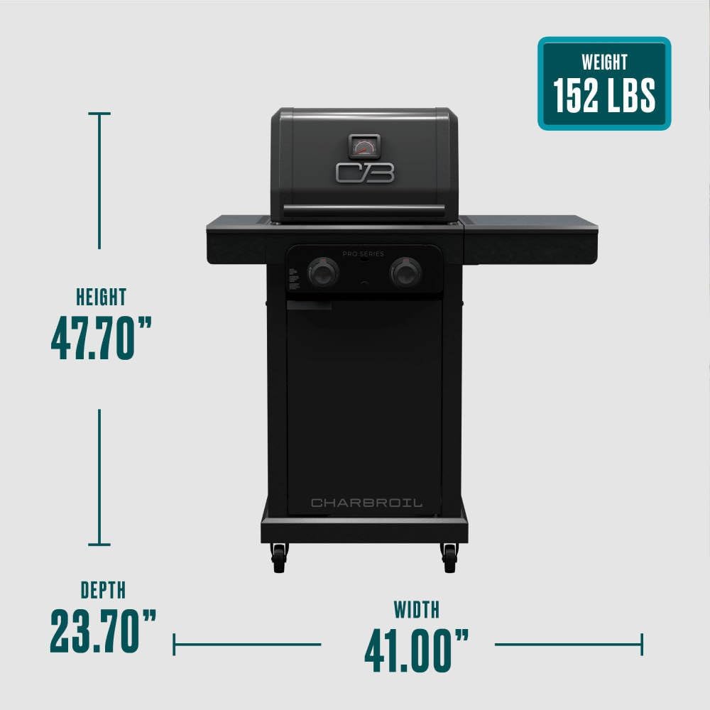 Charbroil Pro Series with Amplifire Infrared Technology 2-Burner Propane Gas Grill and Griddle Cabinet, Black - 463676724