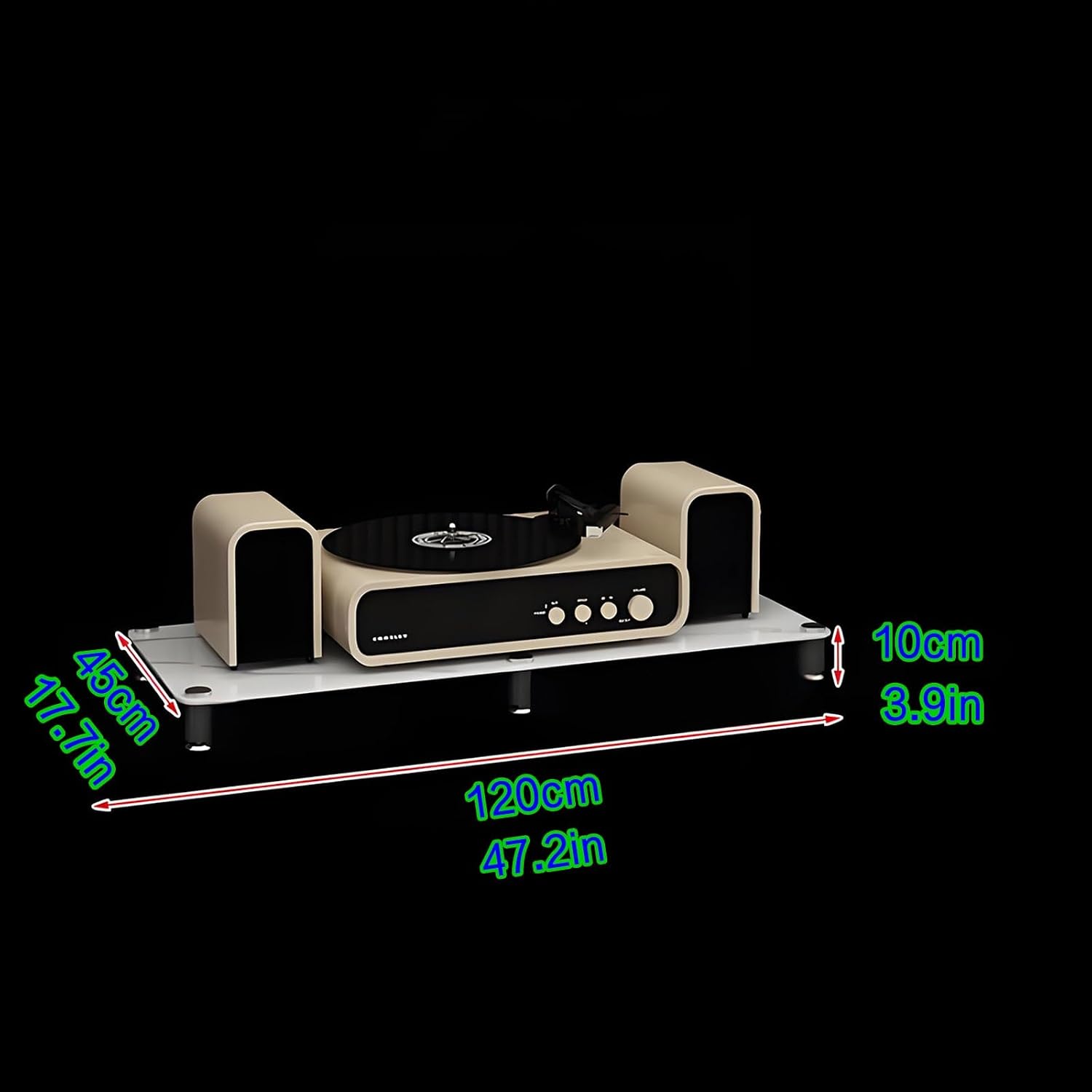 4-Media Stand White Entertainment Center Stylish Stereo Rack for Tv & Audio Equipment Spacious Storage Cabinet 120X45X73.5 Cm Perfect for Home Theater-Black-120x45x10cm
