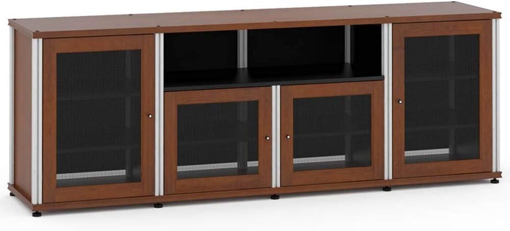 Salamander Synergy 345 - Cherry with Aluminum Posts Quad AV Cabinet