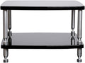 SRNSAEB 1/2/ 3/4 Tier Audio Equipment Rack Cabinet, Heavy Duty DVD Media Stand Black with Fitting, Standing Video Game Console Shelf Organizer for Game Consoles/Projector(2-Layer)
