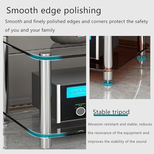 Corner AV Rack Stand - Small Media Cabinet for Audio Equipment & Stereo - Stylish Audio-Video Shelving, Compact AV Cabinet for Home Entertainment & Media Storage