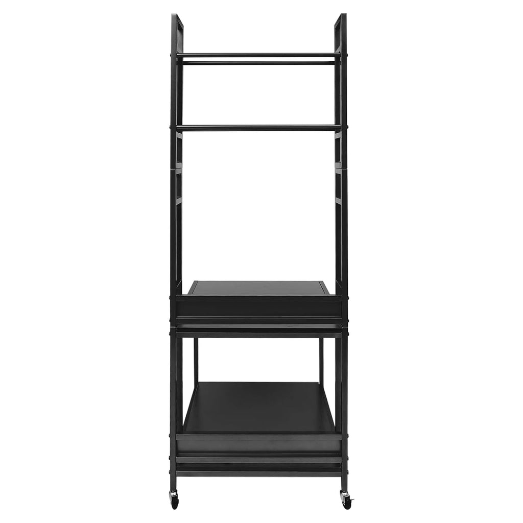 3D Printer Stand with Filaments Storage, 2-Tier 3D Printer Table Cart Desk with Wheels for Workshop Studio Office, 23.6' X 23.6' X 69', 110lbs Capacity (Black)