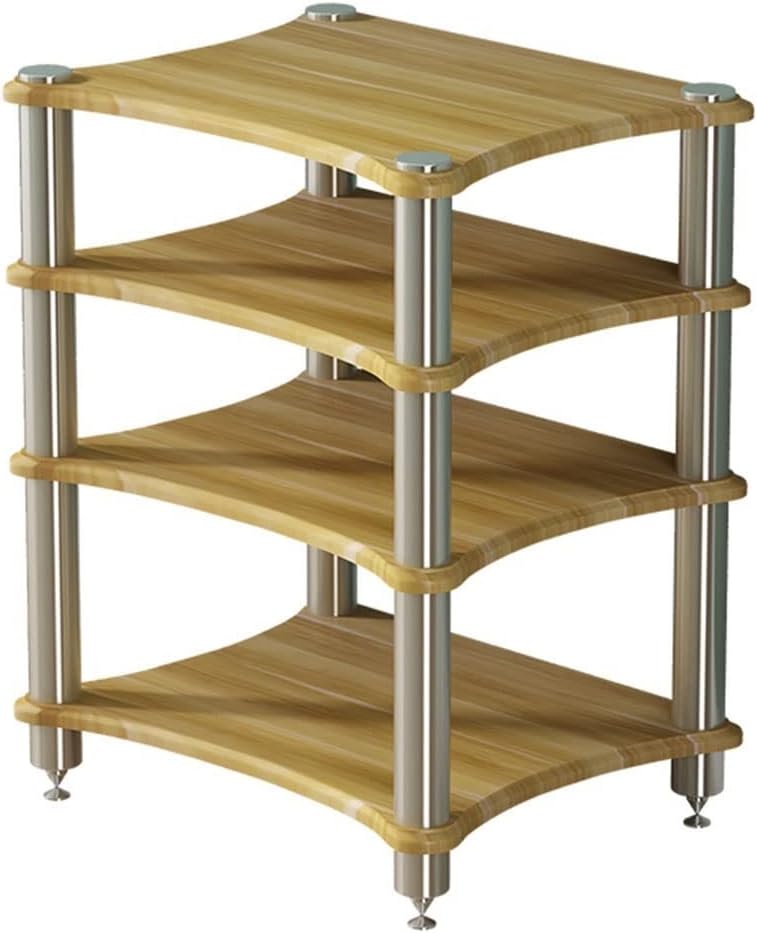 HiFi Rack Av Shelf1/2/3/4Tier Adjustable Tv Stand Audio Equipment Cabinet Speaker Rack Amplifier Storage Home Theater Furniture Modern Entertainment Center,Brown,b,60 * 48 * 85cm(4Tier)