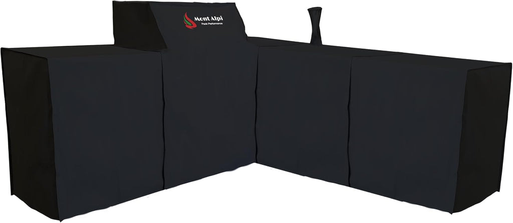 Mont Alpi Cover for 82' W x 88' D Original Deluxe Black 400 Series L-Shaped Outdoor Kitchen with Beverage Center - MAi400-90BEV / MAi400-D90BEV / MAi400-BSS90BEV / MAi400-D90BEVFC / MAi400-BSS90BEVFC
