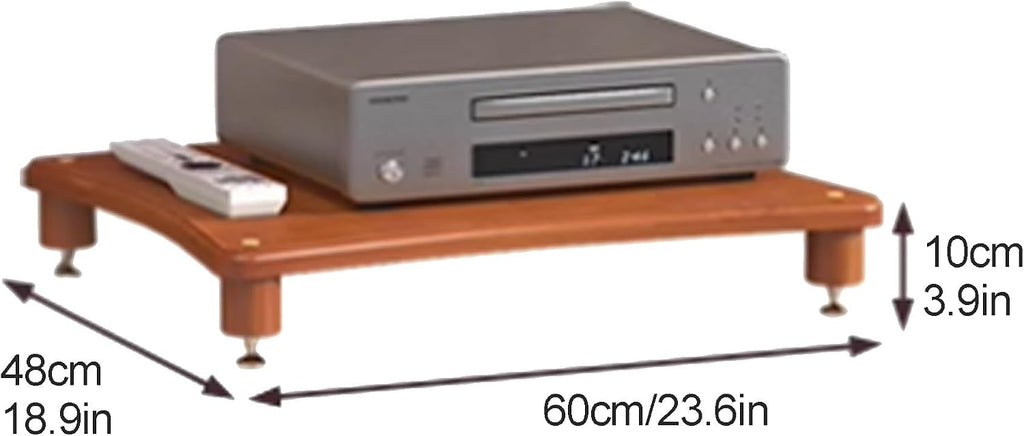 AV Media Stand Tower - Stereo Rack for CD Player, Receiver & Audio Equipment - Wood Display Cabinet for Living Room, Gaming & Recording Room (60x48x10cm)