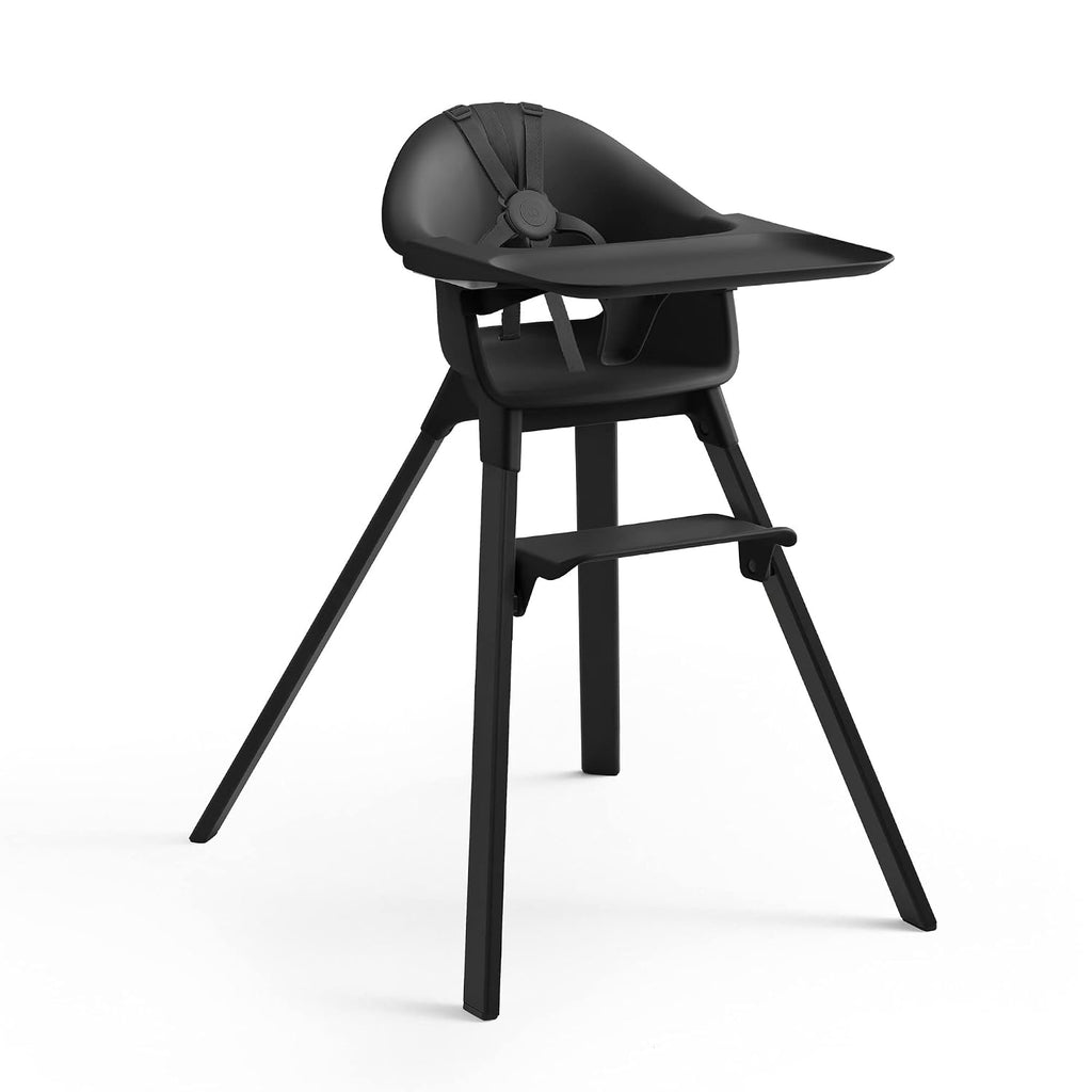 Stokke Clikk High Chair, Midnight - All-in-One High Chair with Tray + Harness - Light, Durable & Travel Friendly - Ergonomic with Adjustable Features - Best for 6-36 Months or Up to 33 lbs