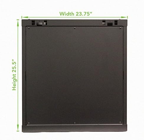 NavePoint 12U Wall Mount Audio Video A/V 24 Inch Cabinet Rack Enclosure Door Lock and Shelves