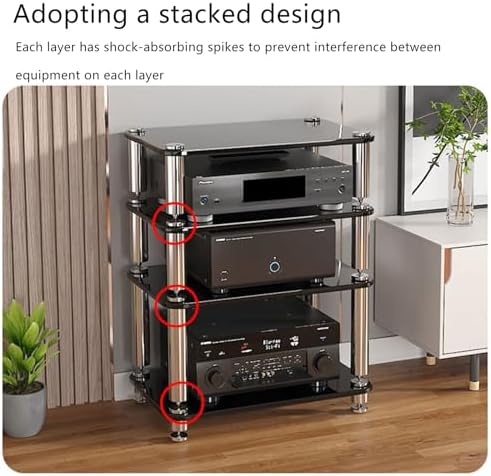 Corner Entertainment Center - Stereo Cabinet & Audio Rack, AV Media Stand, Audio-Video Shelving, Media Rack for Record Players and Audio Equipment