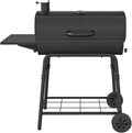 Nexgrill Premium 29' Charcoal Grill with Side Shelf, 552 SQ In Cooking Space, Adjustable Charcoal Tray, Chimney Air Vent, Warming Rack, Barrel Smoker Grill for Camping, Picnics, and More - 810-0029C