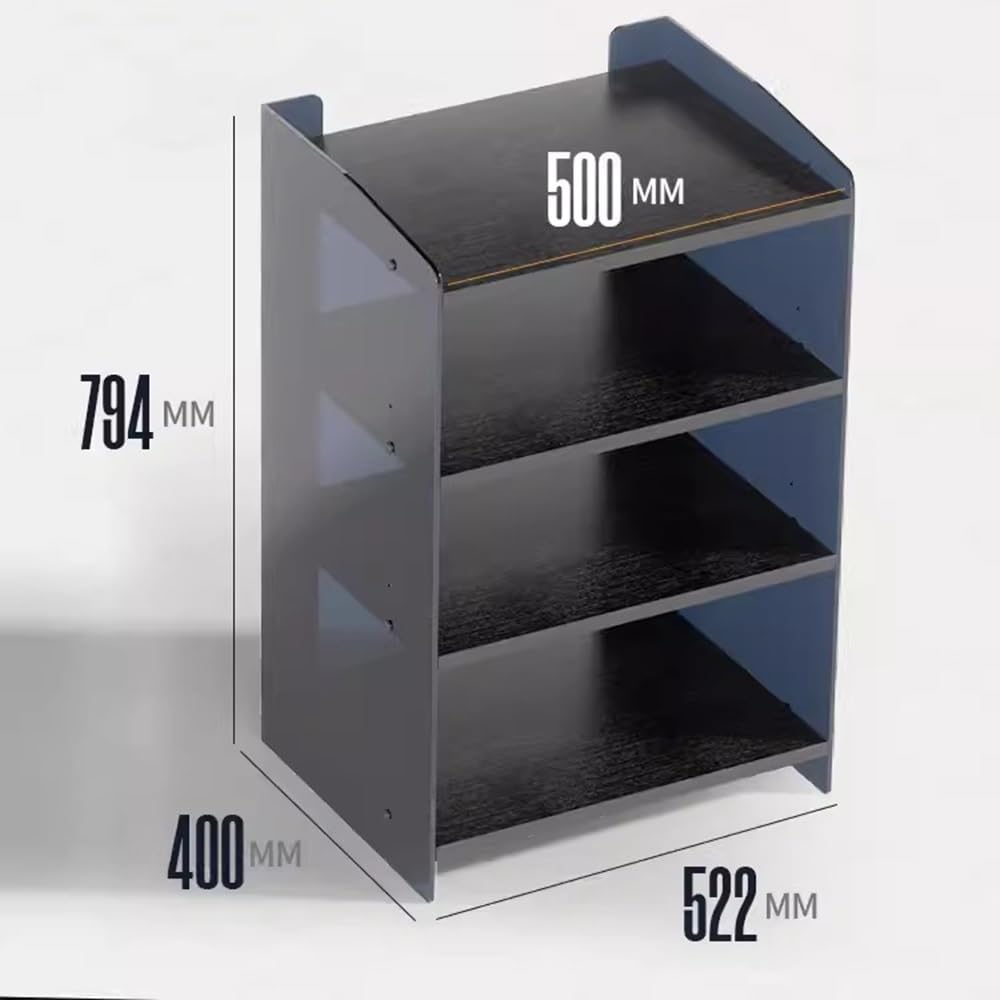 Modern Media Storage Cabinet with 4 Adjustable Shelves - Stylish Audio Video Stand for Record Player, Stereo Components & Entertainment Systems (Acrylic & Black Finish)