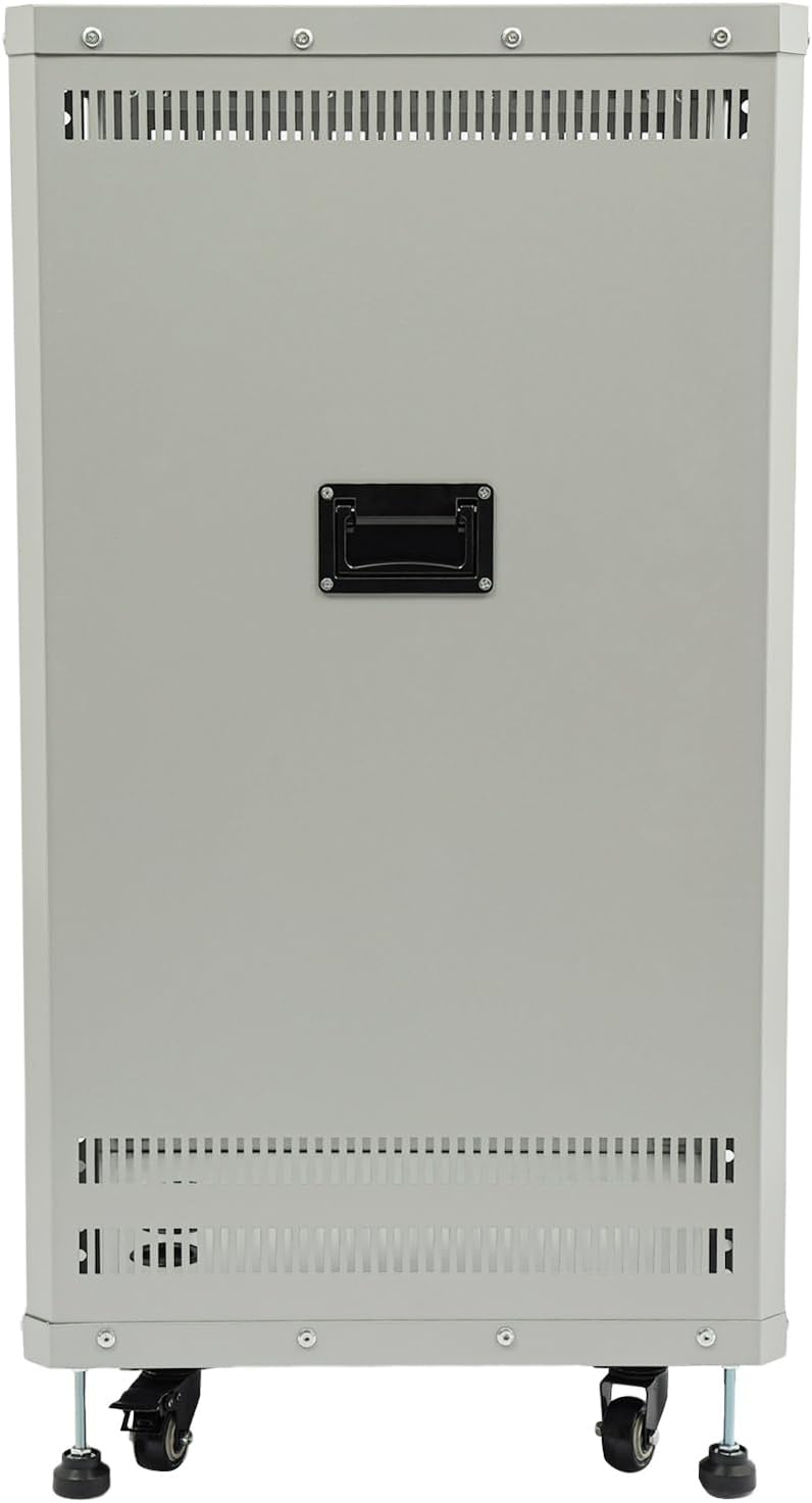 Network Audio Rack with Wheels, Steel Server Rack Cabinet for AV Equipment, Amplifiers, Network Gear, Rolling Universal Rack with Cable Management & Ventilation (Gray, 18U)