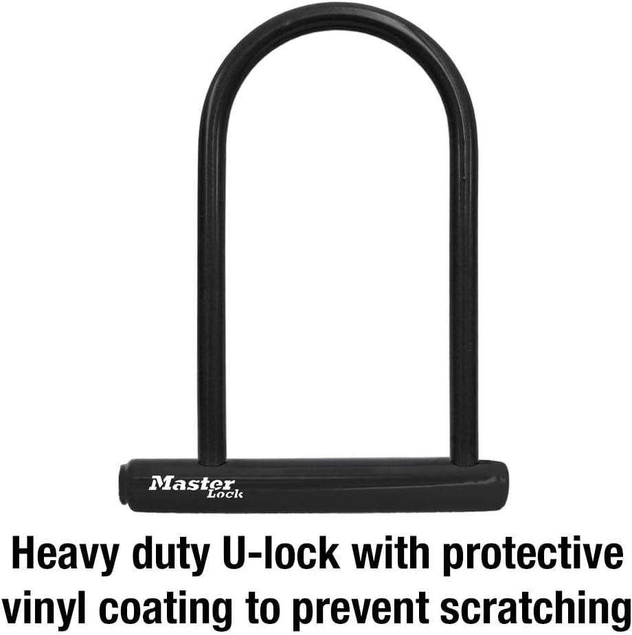 Master Lock 8170D, 6-1/8 inch Wide U-Lock with 8' Shackle, Black (Pack of 6)