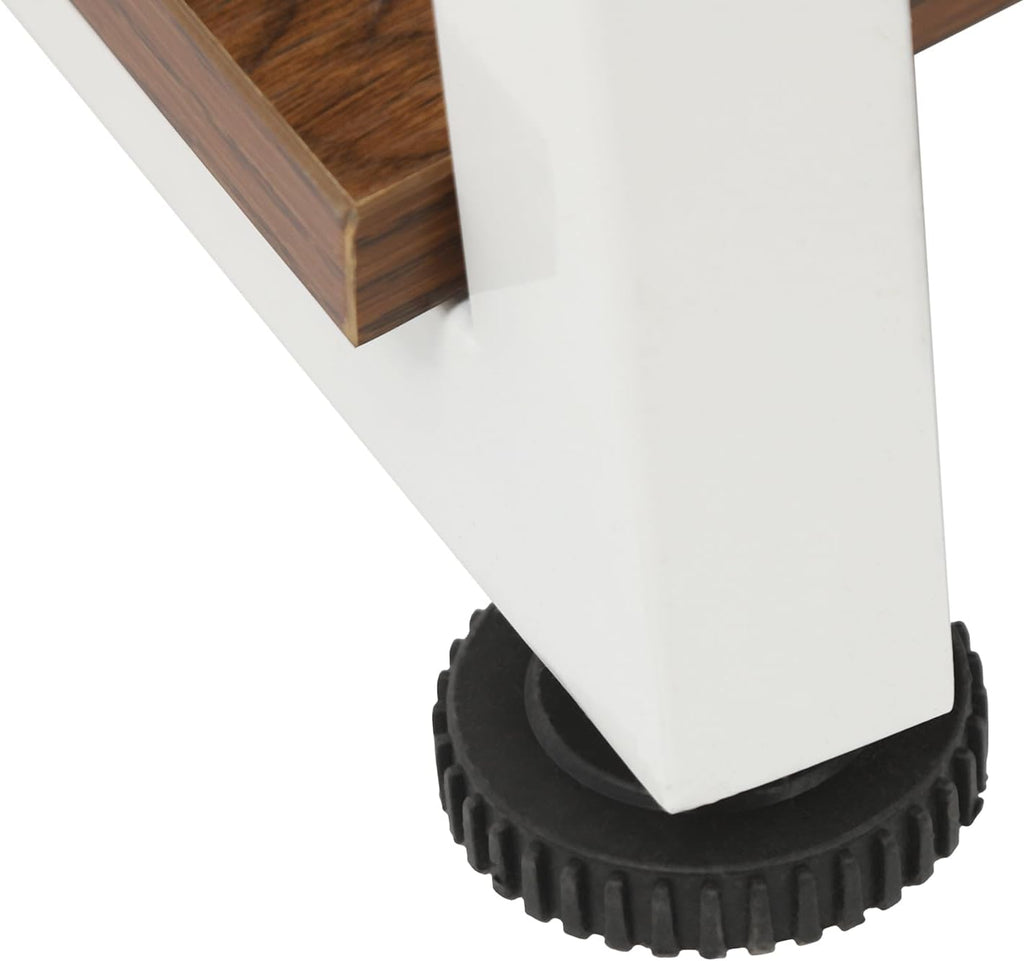4-Tier AV Media Stand, Corner Shelf Stereo Audio Rack Stand with Adjustable Shelves, 110 lbs Total Capacity, Perfect for Home Theaters, Studios (Brown+White)