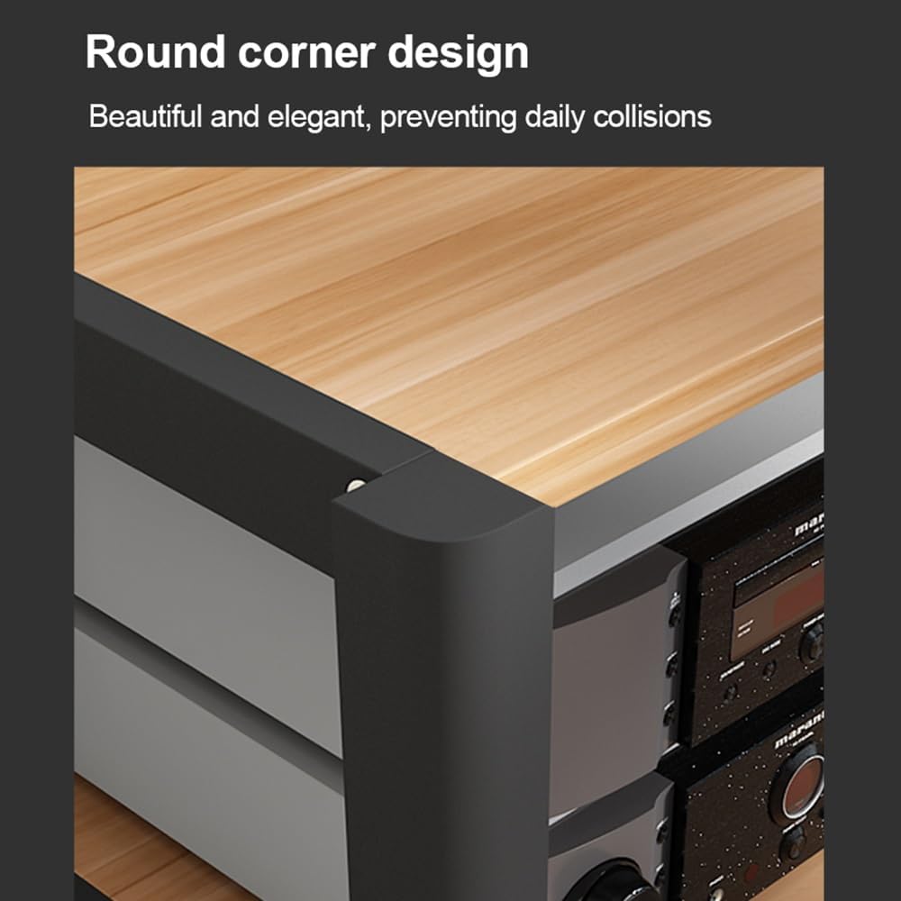 Adjustable 4-Tier HiFi Audio Rack - Stylish Media Stand for Home Theater, Stereo Component Storage, & AV Equipment Organizer - Multi-Functional 60x50x85cm Design