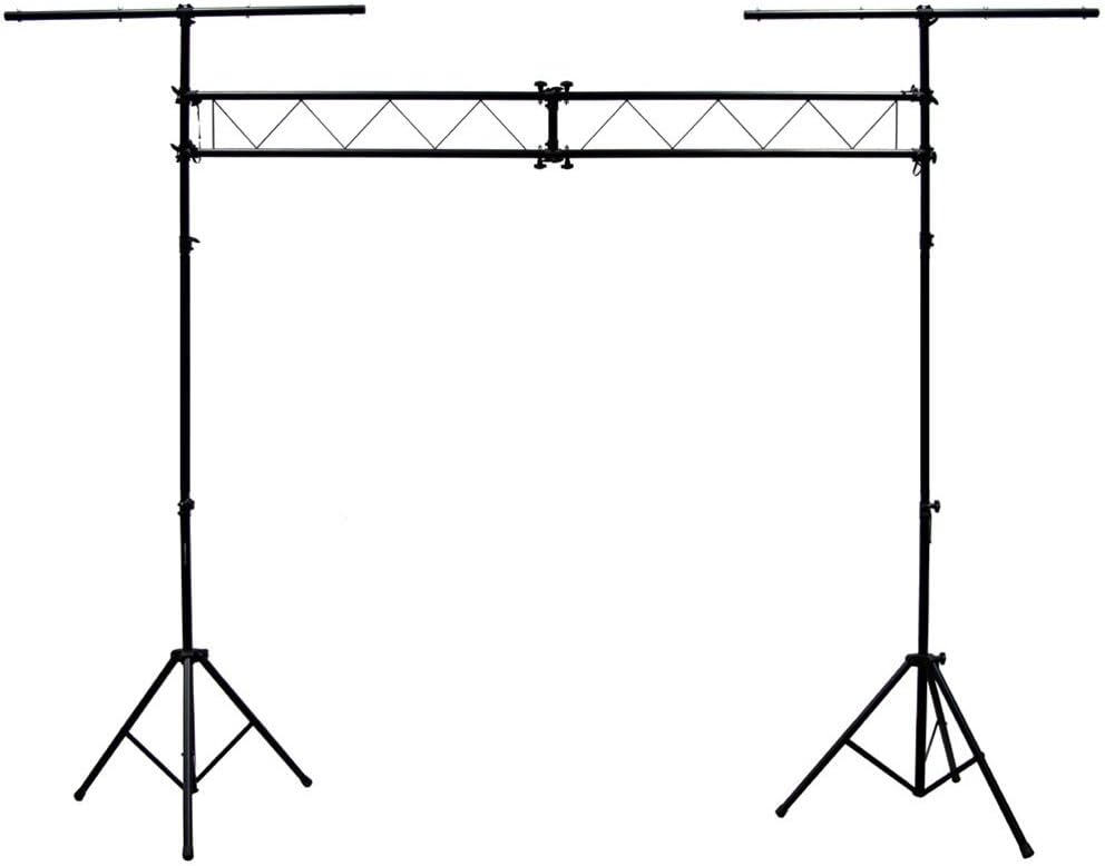 American Sound Connection Pro Audio Mobile DJ Light Stand 10 Foot Length Portable Truss Lighting System with T-Bar