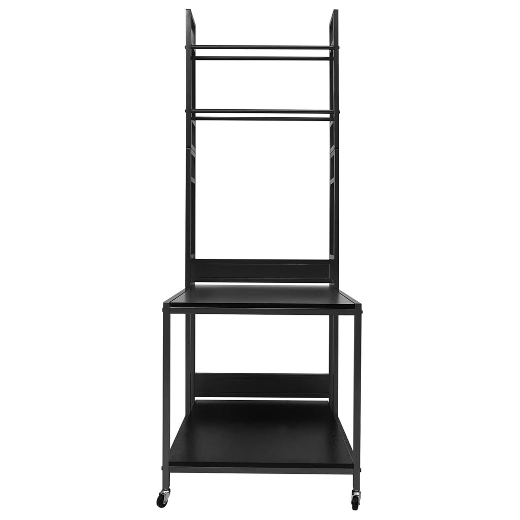 3D Printer Stand with Filaments Storage, 2-Tier 3D Printer Table Cart Desk with Wheels for Workshop Studio Office, 23.6' X 23.6' X 69', 110lbs Capacity (Black)