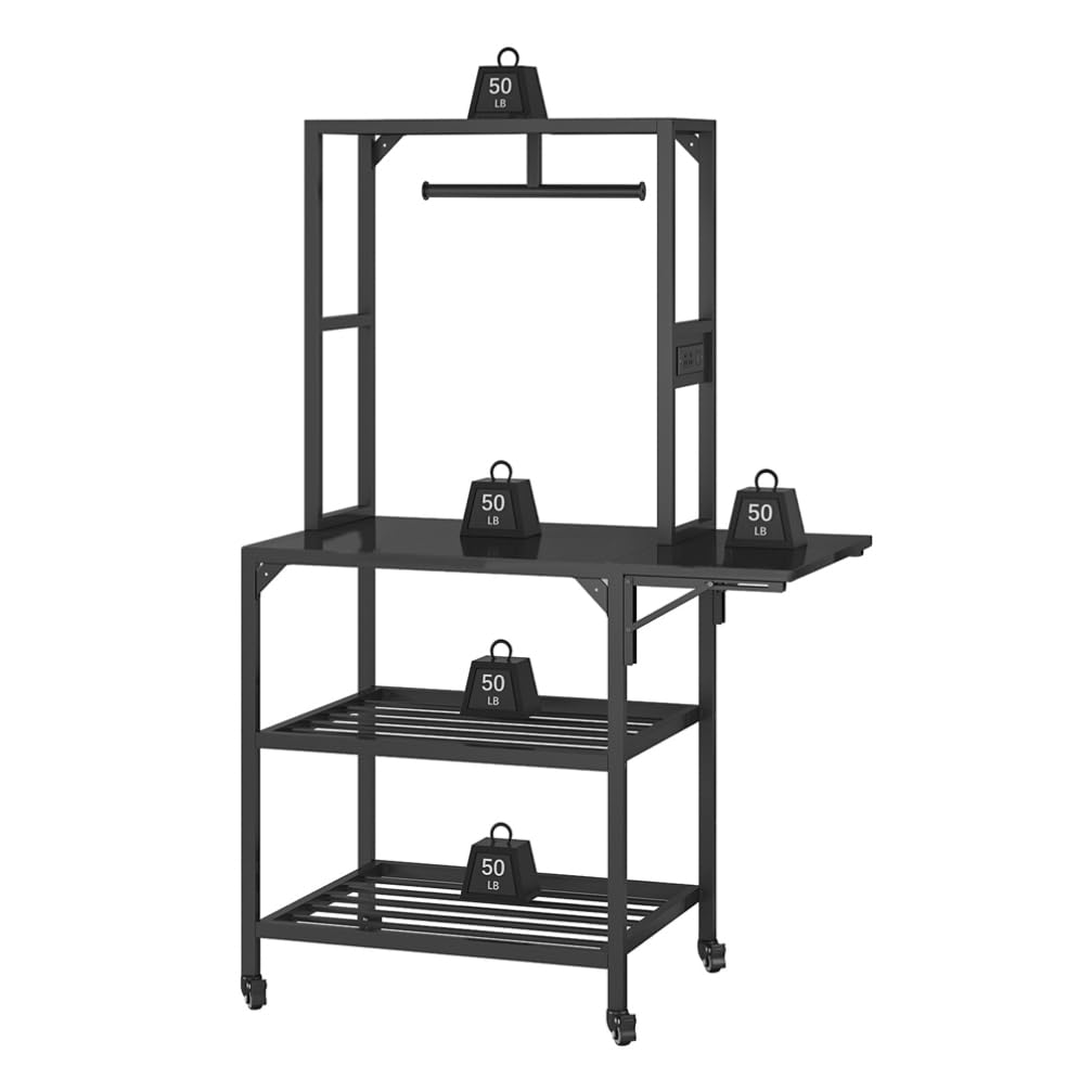 Balacoo 3D Printer Cart: Heavy Duty 3D Printer Table with Double-Layer Storage Rack - Rolling Stand with Wheels for Studio, Home Office, and Workshop