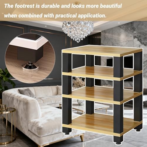 Light Walnut 3-Tier Audio Rack - Entertainment Stereo Storage for Game Rooms, KTV & Bars - Stylish Component Display Stand, Perfect for Organizing Audio Equipment