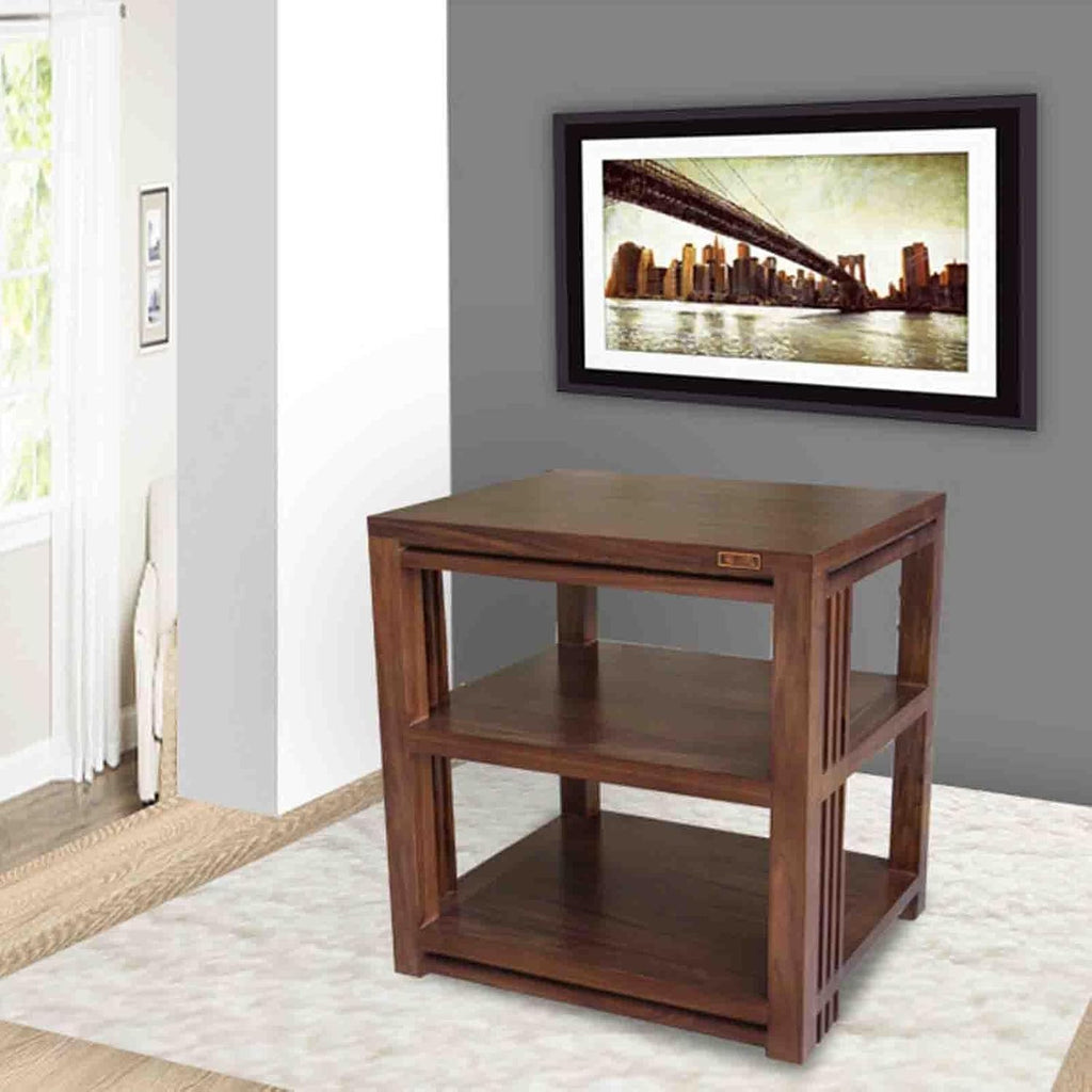 Home Audio Equipment Cabinet HiFi Audio Equipment Cabinet Multi-Functional Multi-Layer Audio Cabinet Solid Wood to Create a Strong Bearing Force Does not Crack Safe and Durable (Color : Walnut Colour