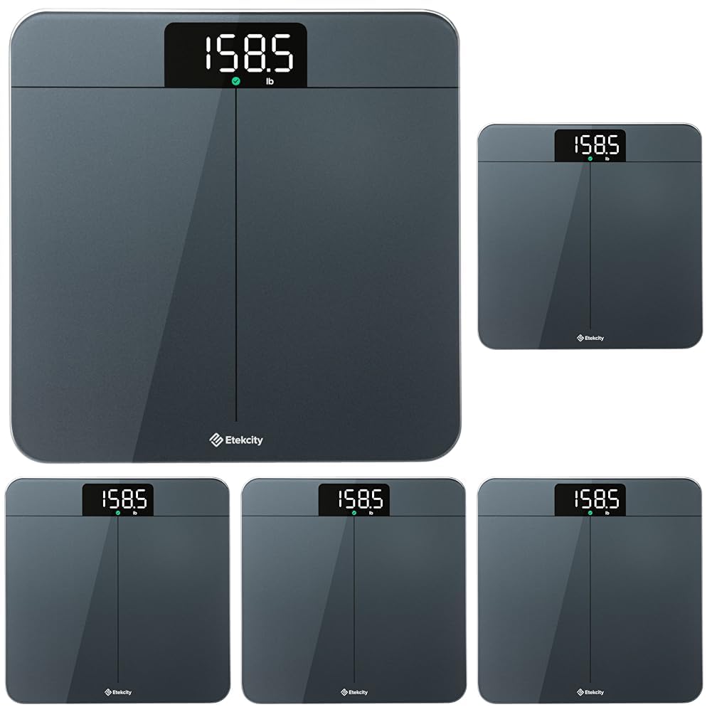 Etekcity Scale for Body Weight,Digital Bathroom Scales for People,Most Accurate to 0.05lb,Bright LED Display & Large Clear Numbers,Upgraded Quality-for the Elderly Safe Home Use,400 lbs,(Pack of 5)