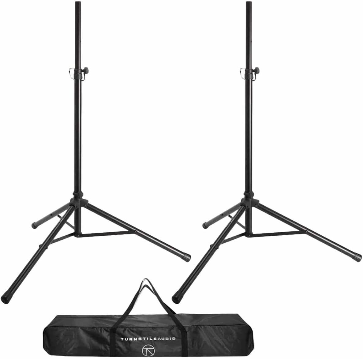 JBL 2x EON712 12' 1300W Powered Portable PA Speaker with Bluetooth and DSP Bundle with 2x Turnstile Audio Height-Adjustable Speaker Stands With Case, 2x 25' XLR Cables