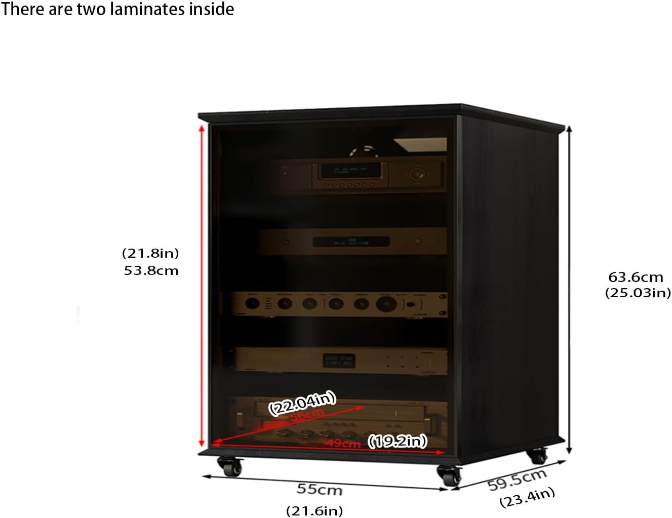 Av cabinet,stereo component cabinet,media cabinet,av media stand,audio rack,Stereo cabinet,audio rack cabinet,audio cabinet,record player console cabinet,corner media cabinet(Black,63.6cm/25.03in)