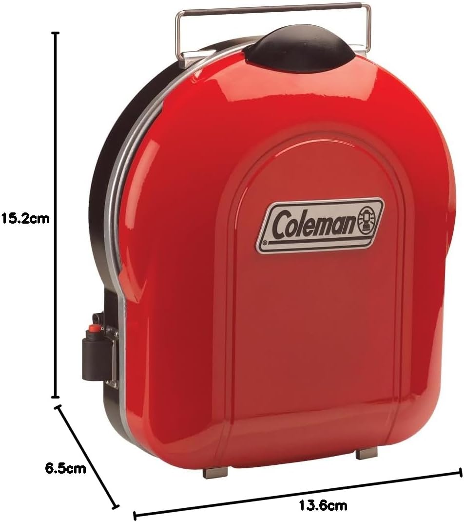 Coleman Fold 'N Go 6,000 BTU Portable Propane Grill, Lightweight Gas Grill with Push-Button Starter & Adjustable Horseshoe Burner, Great for Camping, Tailgating, Grilling, BBQ